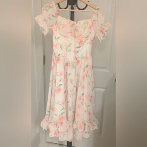 Floral Off-Shoulder Midi Dress